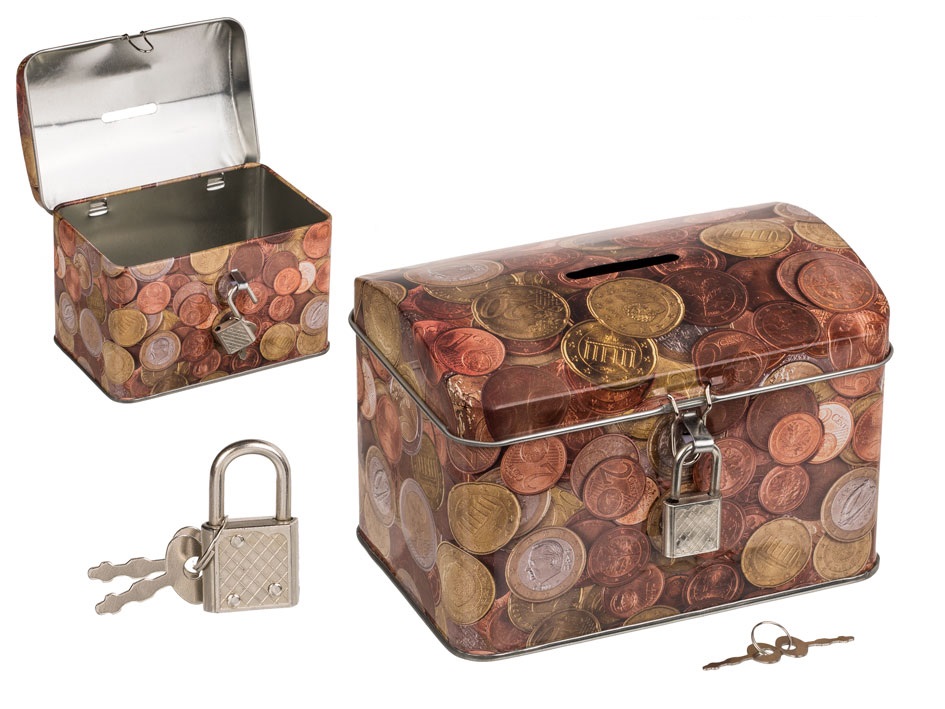 Pokladnička kovová truhlica