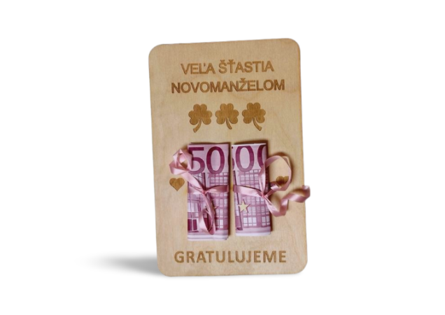Drevená tabuľka blahoželanie novomanželom na svadbu