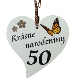  Drevená tabuľka Krásne narodeniny"50"