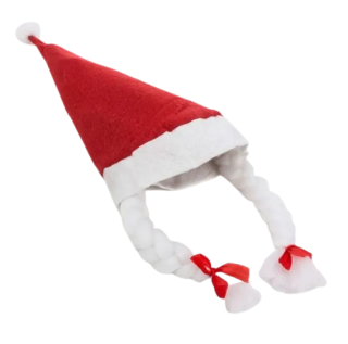 Vianočná Mikulášska čiapka 65x41x28cm s vrkočmi