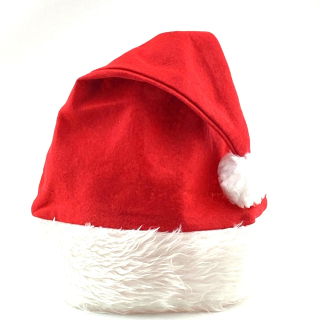 Vianočná Mikulášska čiapka so širokým kožušinovým okrajom 46x30cm