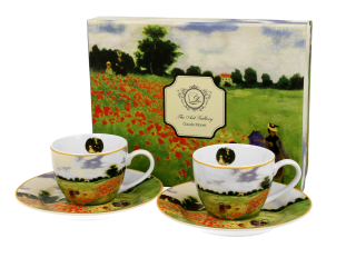 Kory Set šálok a podšálok na espresso Claude Monet - Makové pole 2ks 110ml